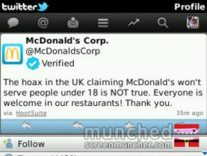 McDonalds Rumour